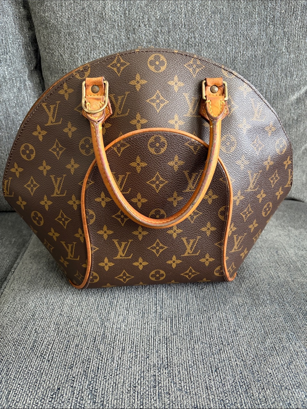 Louis Vuitton Monogram Ellipse MM Brown/Tan Top-Handle Satchel - Picture 2 of 12